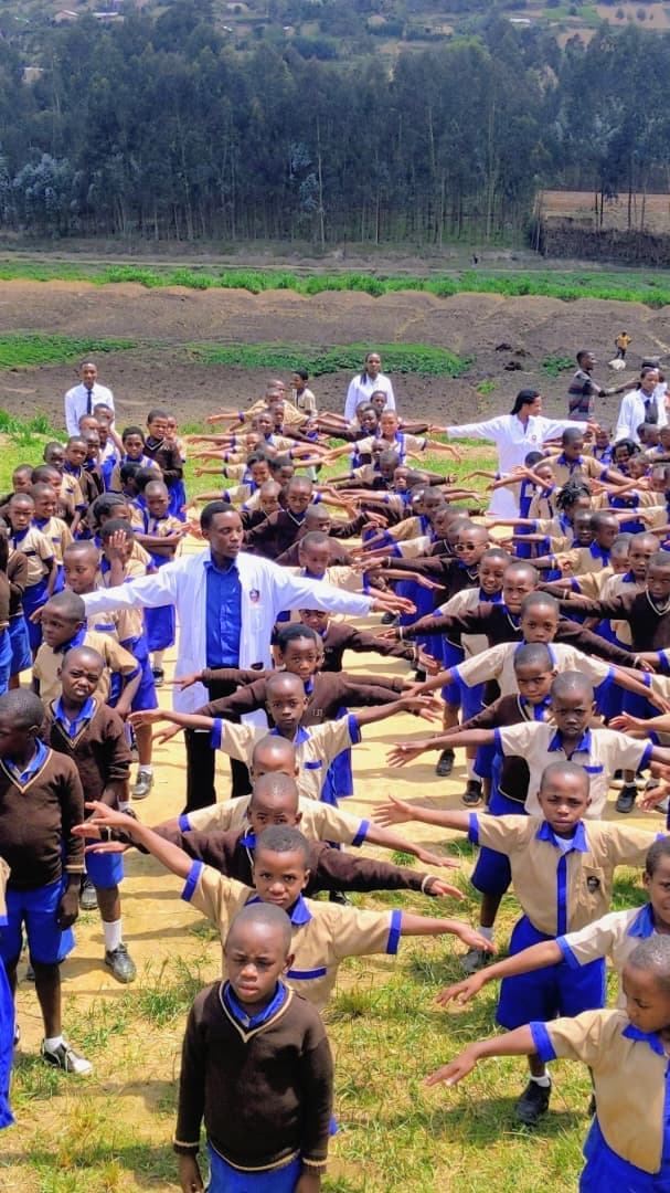 Goshen Christian School students and educators on the school grounds